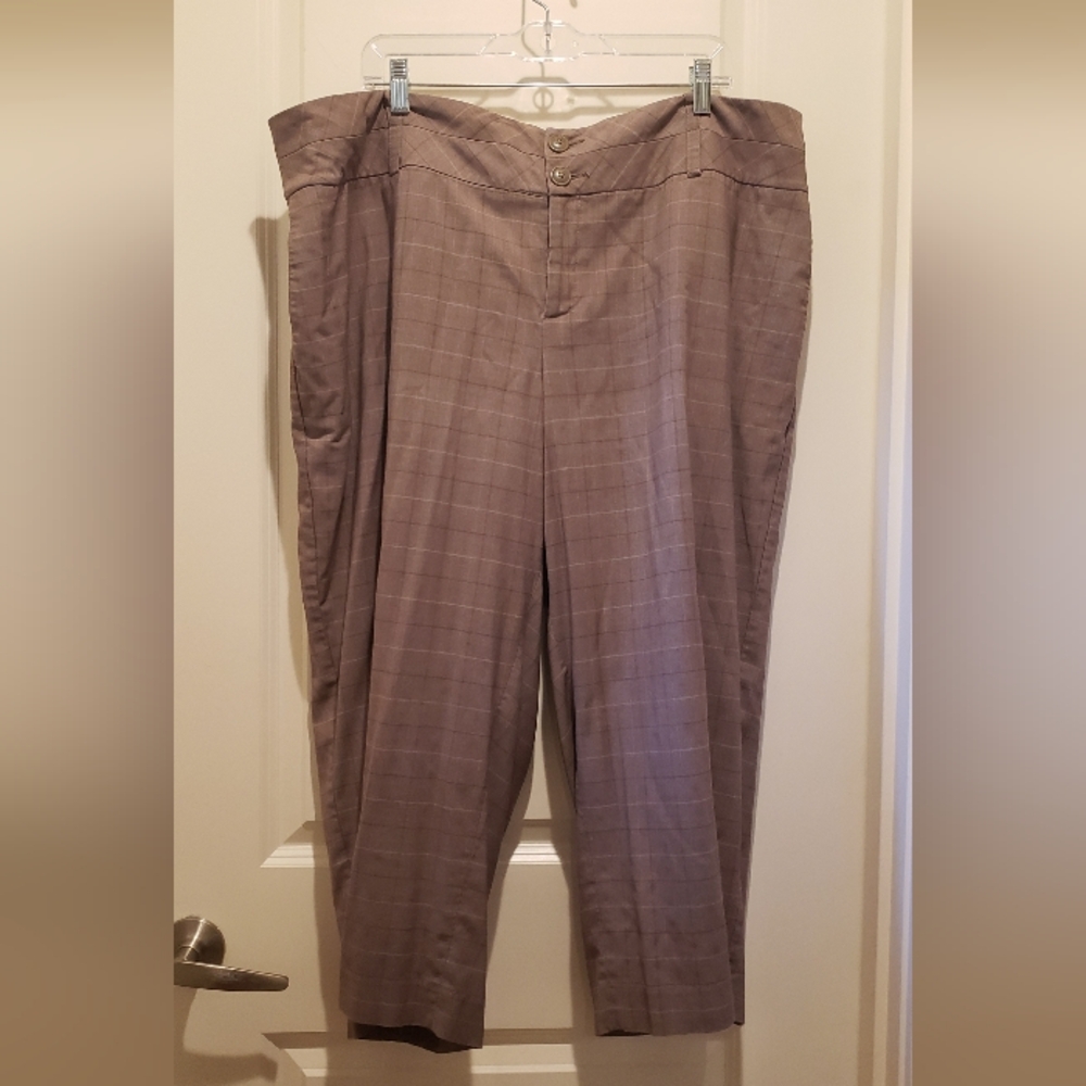 Mossimo Womens Tan Checkered Dressy Ankle Pants